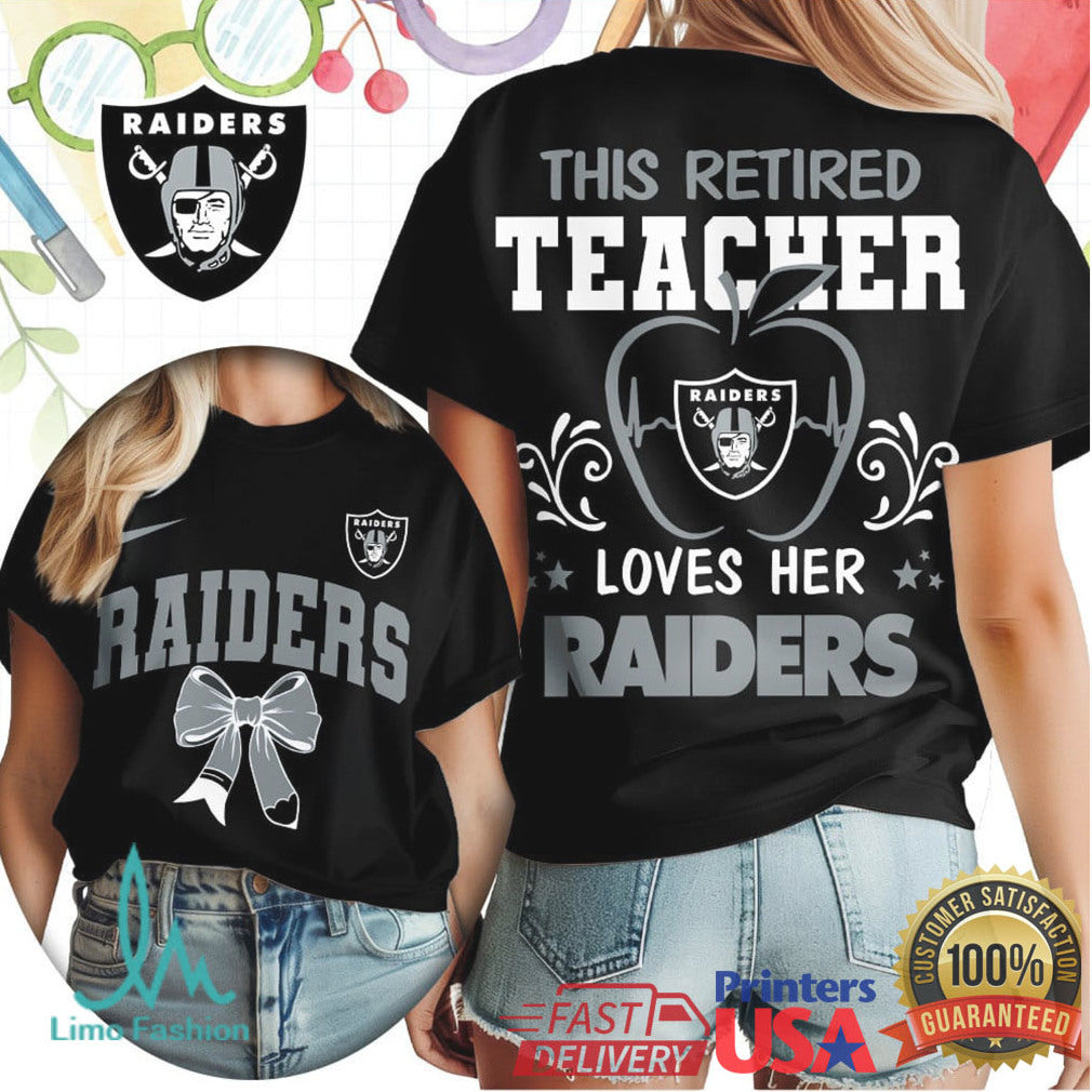This Retired Teacher Loves Her Las Vegas Raiders Game Day T Shirt - Limotees LLC