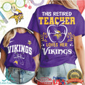 This Retired Teacher Loves Her Minnesota Vikings Football T Shirt - Limotees LLC