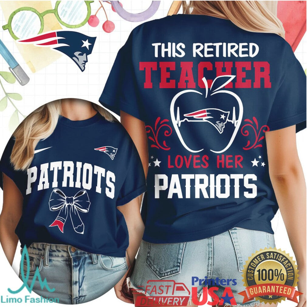 This Retired Teacher Loves Her New England Patriots Football T Shirt - Limotees LLC
