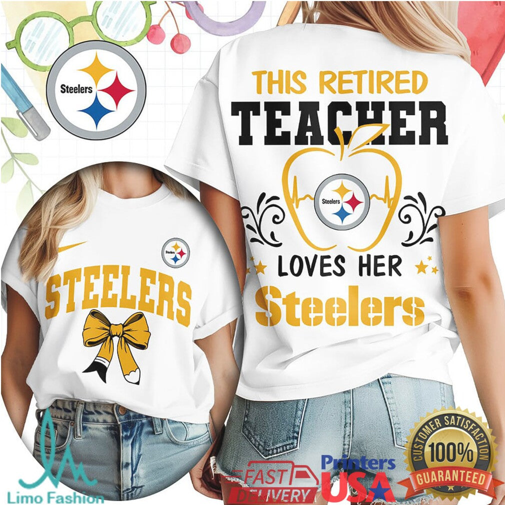 This Retired Teacher Loves Her Pittsburgh ST Shirtlers T Shirt Educator Retirement Gift - Limotees LLC