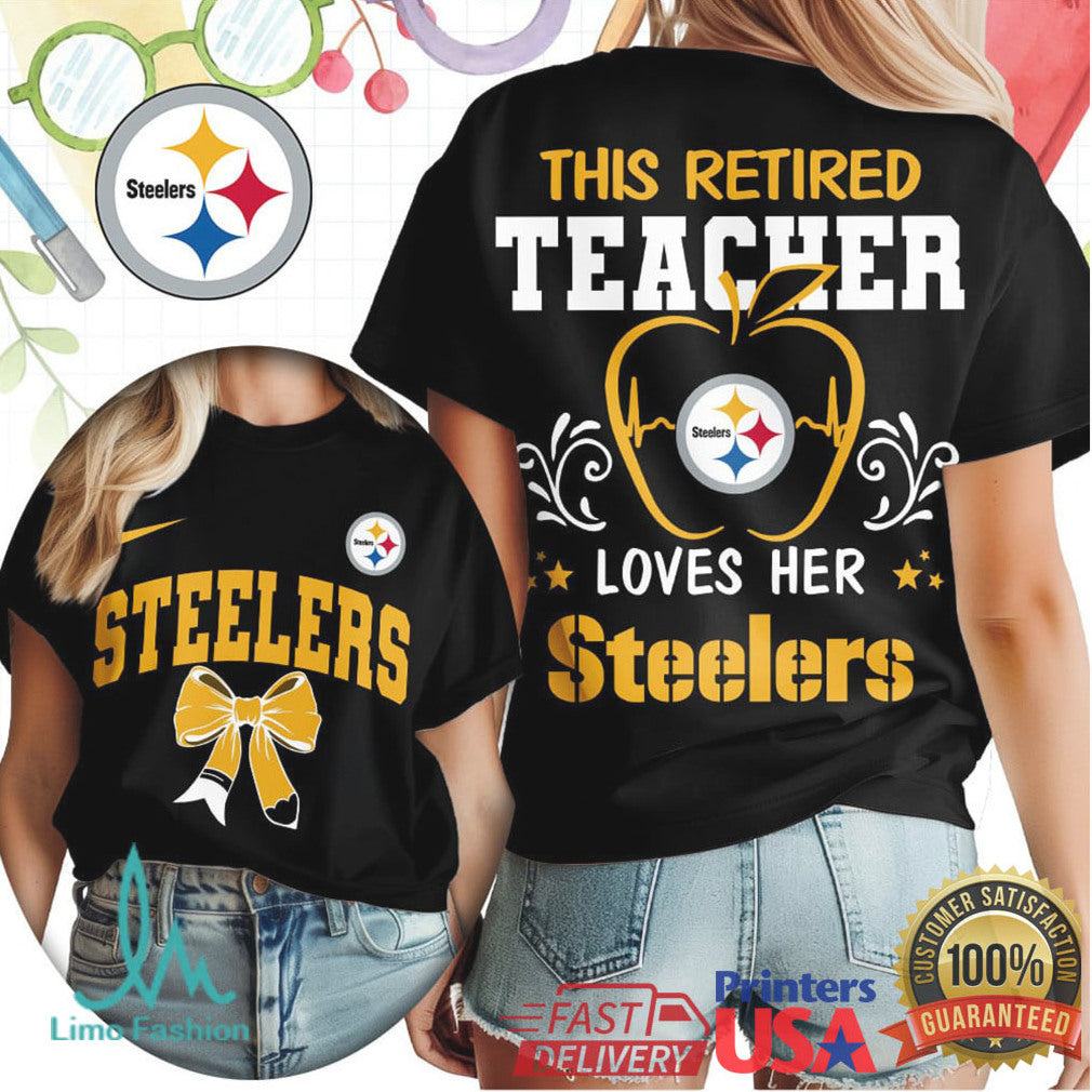 This Retired Teacher Loves Her Pittsburgh ST Shirtlers T Shirt Educator Retirement Gift - Limotees LLC