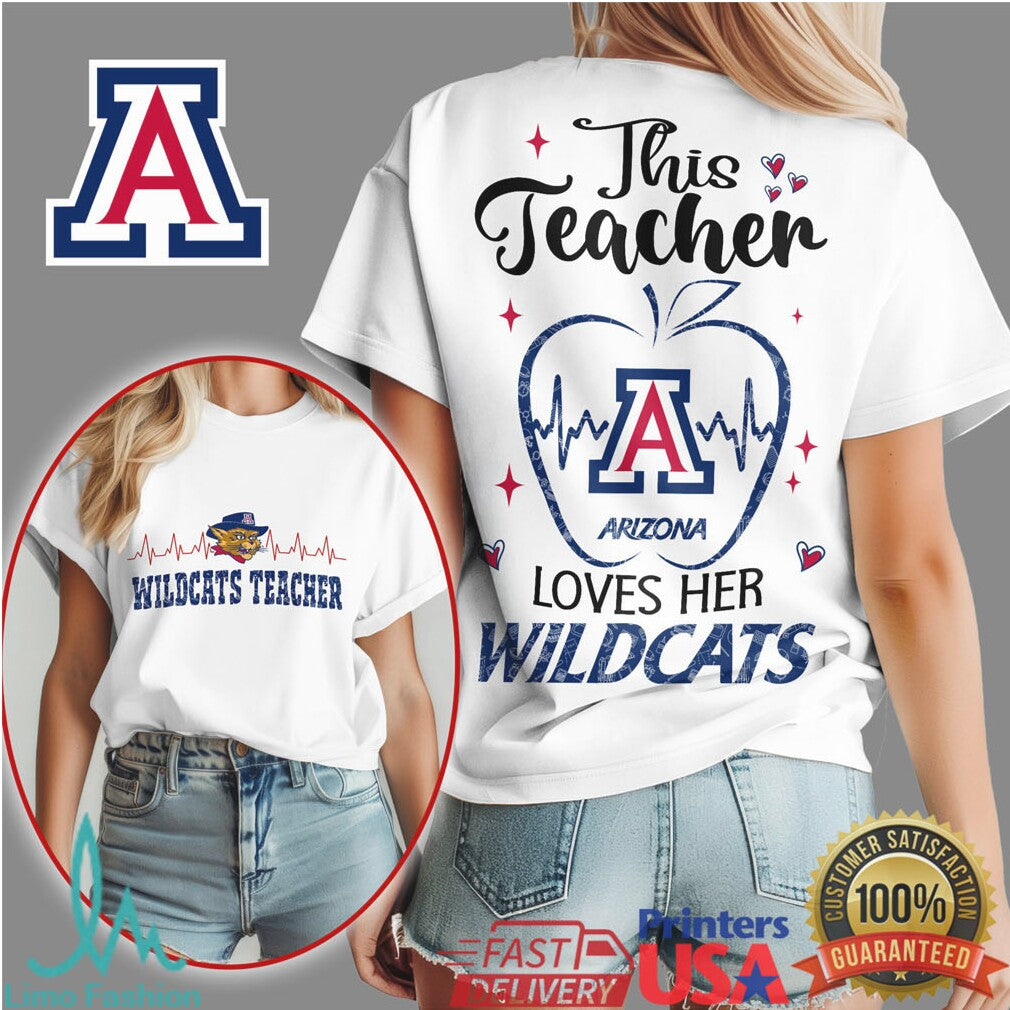 This Teacher Loves Her Arizona Wildcats T Shirt School Spirit