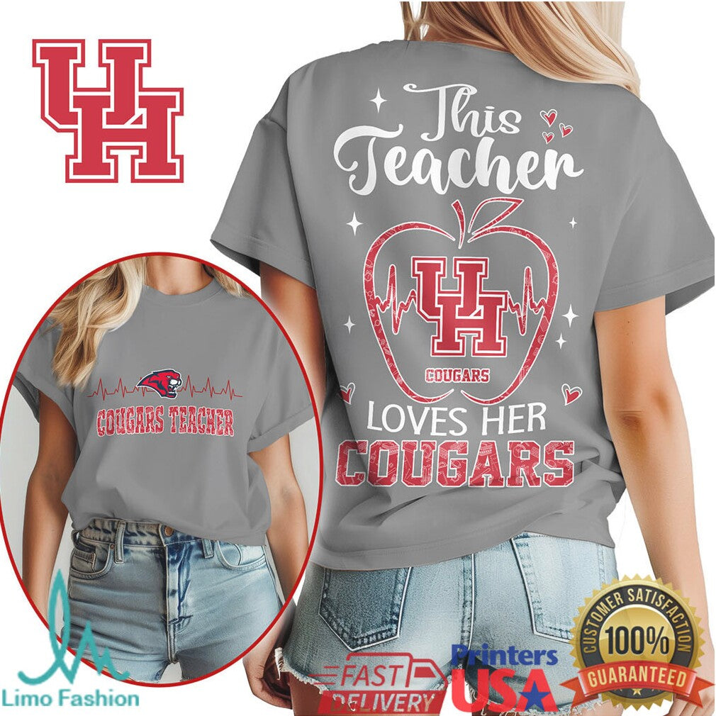 This Teacher Loves Her Cougars Houston University Gameday T Shirt - Limotees LLC