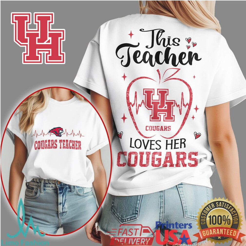This Teacher Loves Her Cougars Houston University Gameday T Shirt - Limotees LLC