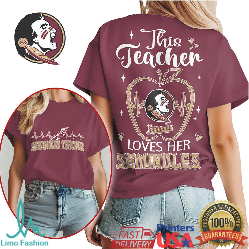 This Teacher Loves Her FSU Seminoles T Shirt Florida State - Limotees LLC