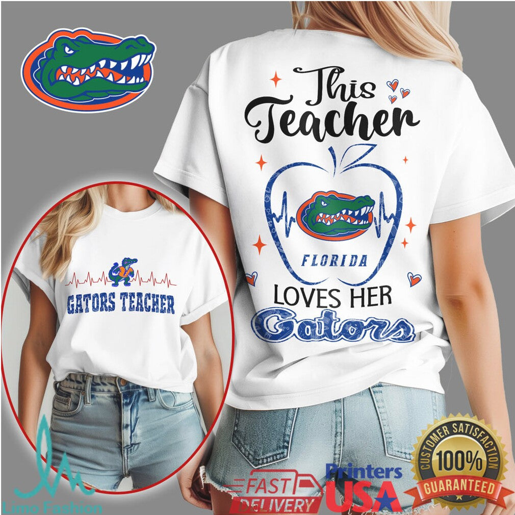 This Teacher Loves Her Gators Florida University School Spirit T Shirt - Limotees LLC