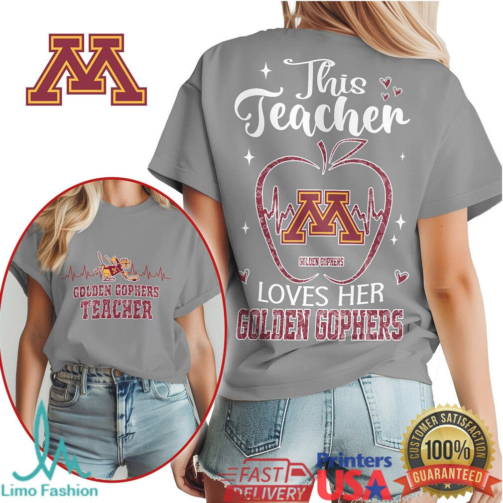 This Teacher Loves Her Golden Gophers Minnesota Pride T Shirt - Limotees LLC