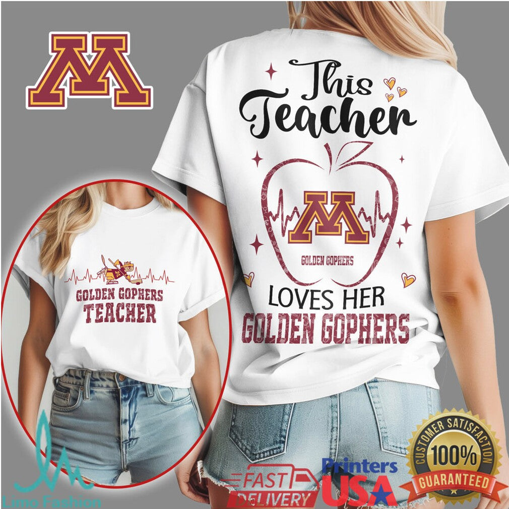 This Teacher Loves Her Golden Gophers Minnesota Pride T Shirt - Limotees LLC