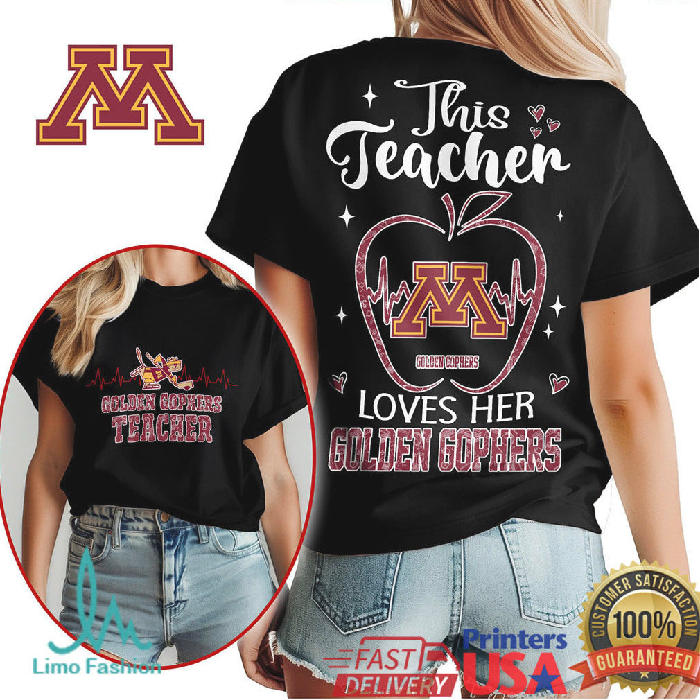 This Teacher Loves Her Golden Gophers Minnesota Pride T Shirt - Limotees LLC