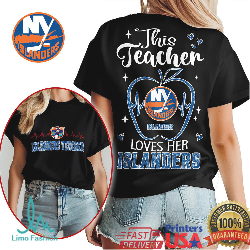 This Teacher Loves Her New York Islanders T Shirt NY Hockey Teacher Apparel - Limotees LLC