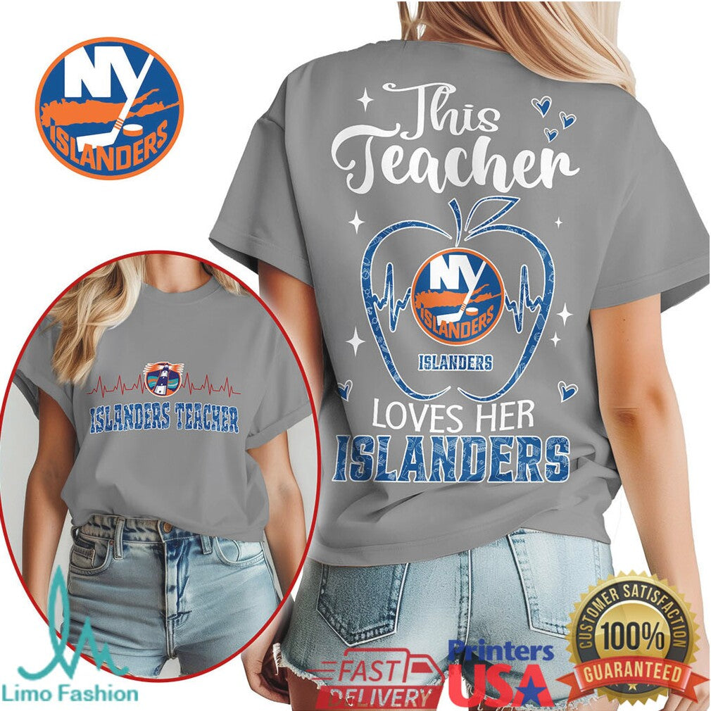 This Teacher Loves Her New York Islanders T Shirt NY Hockey Teacher Apparel - Limotees LLC