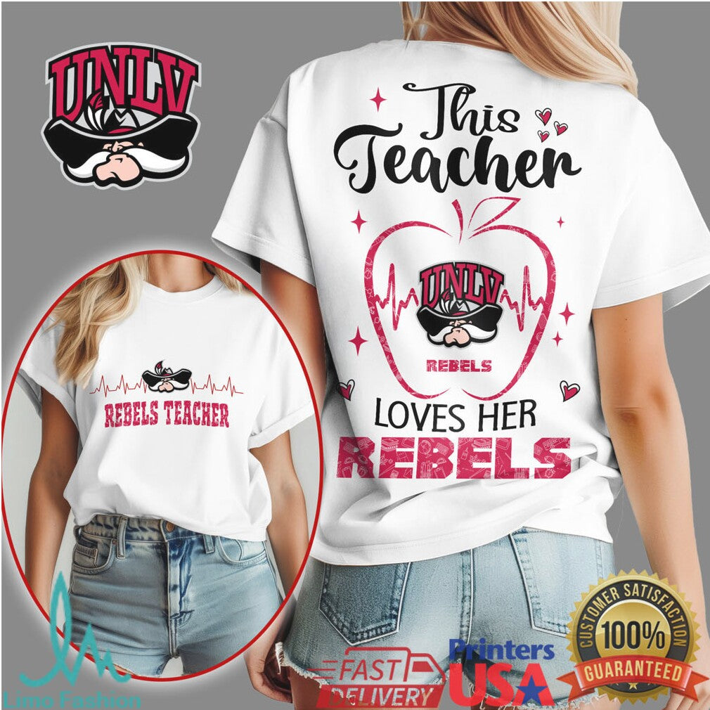 This Teacher Loves Her Rebels UNLV University Mascot Teacher T Shirt - Limotees LLC