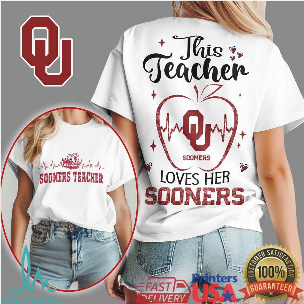 This Teacher Loves Her Sooners Oklahoma University Back To School T Shirt - Limotees LLC