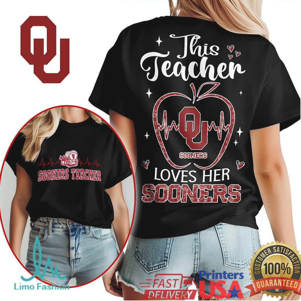 This Teacher Loves Her Sooners Oklahoma University Back To School T Shirt - Limotees LLC