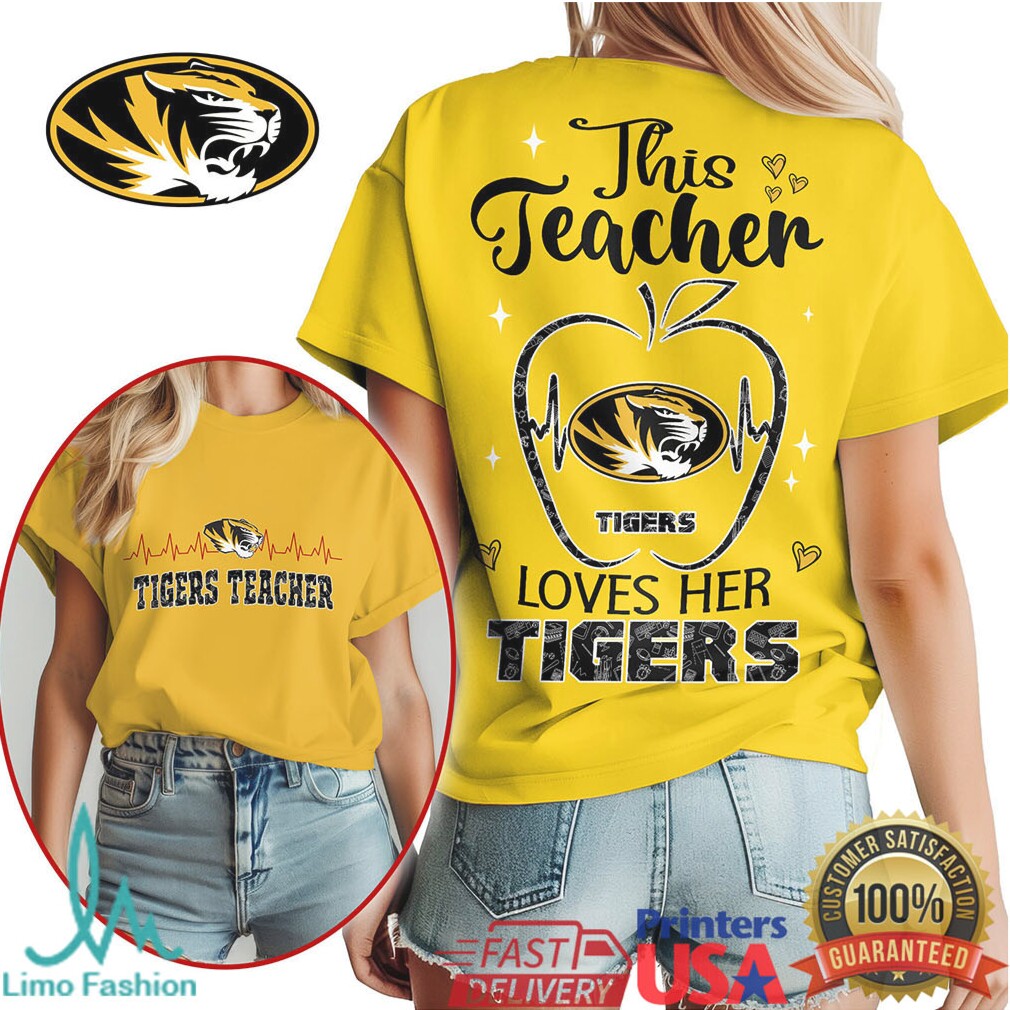 This Teacher Loves Her Tigers Mizzou Missouri College T Shirt - Limotees LLC
