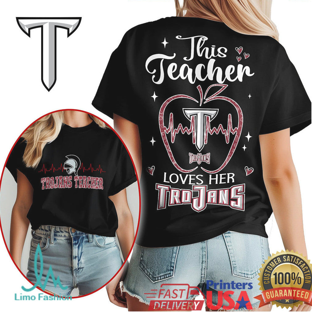 This Teacher Loves Her Trojans Personalized School Spirit T Shirt - Limotees LLC
