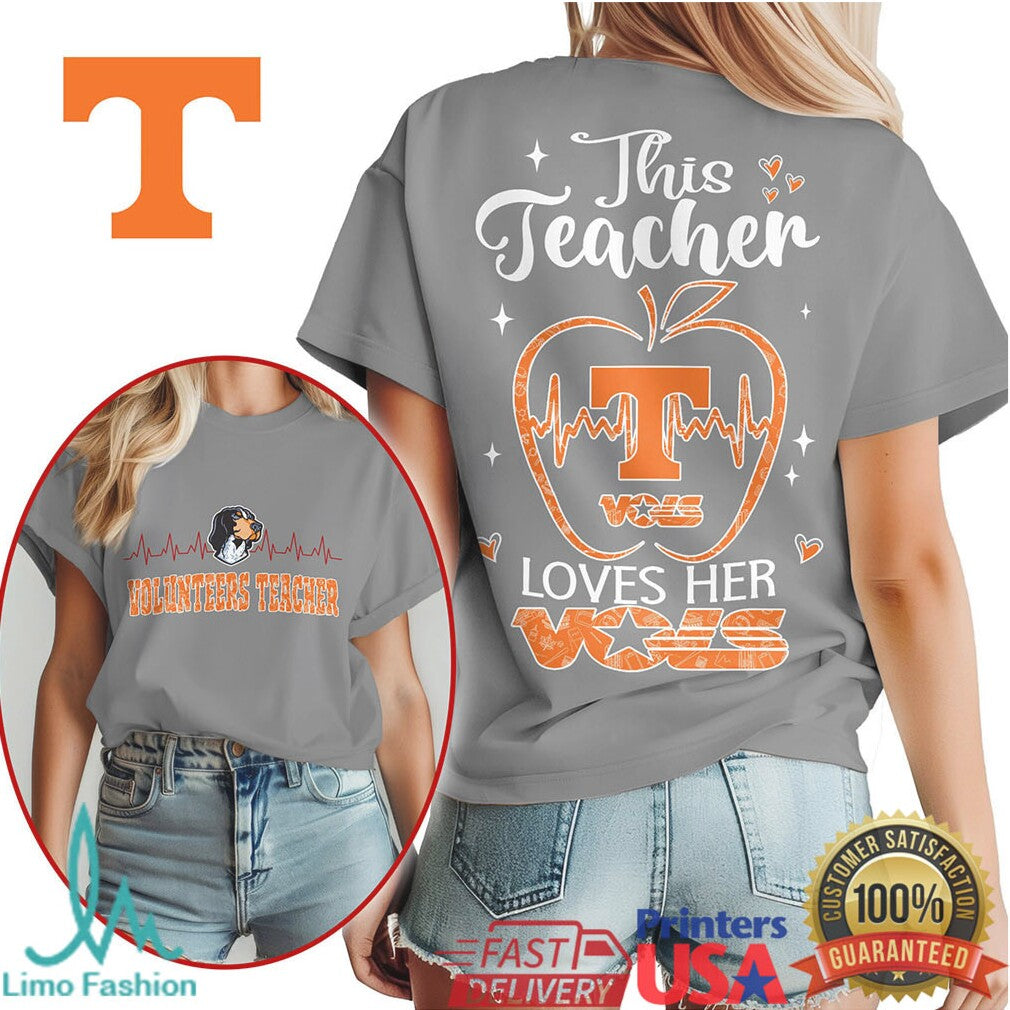 This Teacher Loves Her VolunT Shirtrs Tennessee Pride Apple T Shirt - Limotees LLC