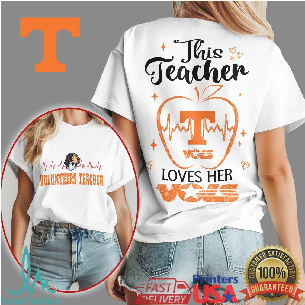 This Teacher Loves Her VolunT Shirtrs Tennessee Pride Apple T Shirt - Limotees LLC