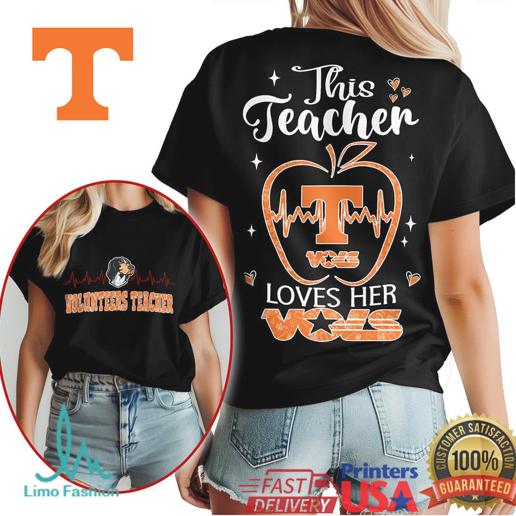 This Teacher Loves Her VolunT Shirtrs Tennessee Pride Apple T Shirt - Limotees LLC