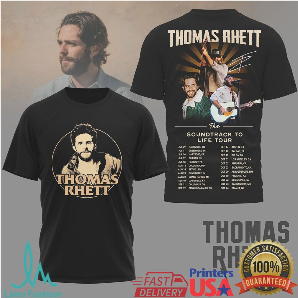 Thomas Rhett Soundtrack to Life Tour Black Portrait T Shirt - Limotees LLC