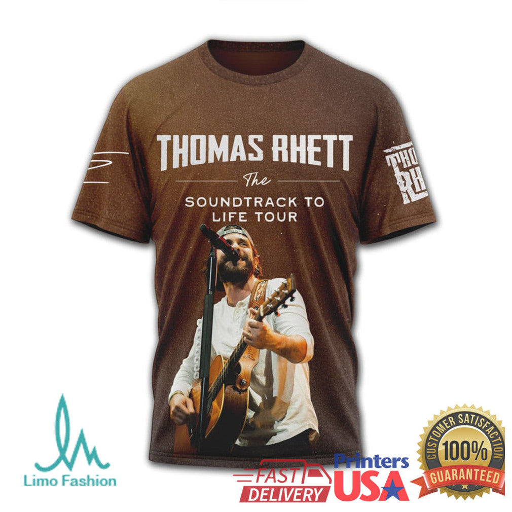 Thomas Rhett Soundtrack to Life Tour Dates Brown Graphic T Shirt - Limotees LLC