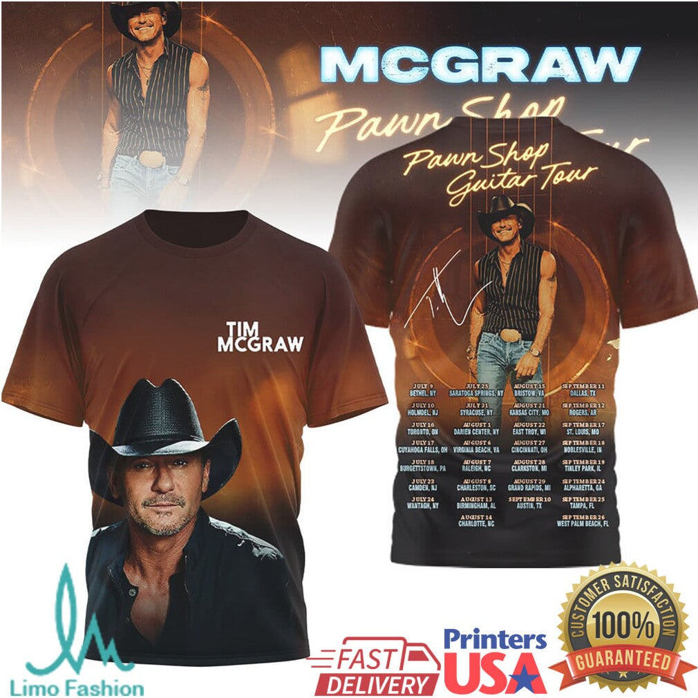 Tim McGraw Pawn Shop Guitar Tour 2026 Photo Graphic Hoodie & Tee - Limotees LLC