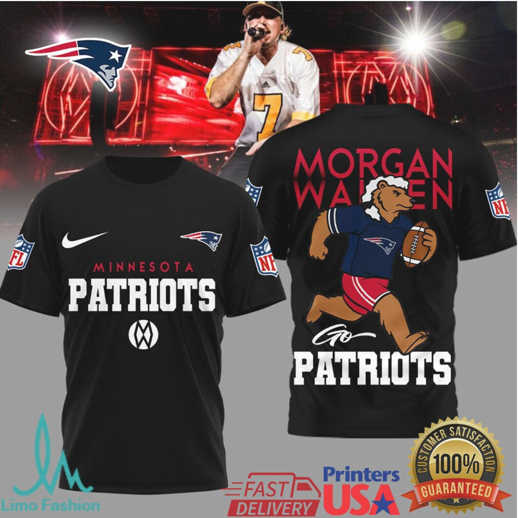 New England Patriots Official NFL Morgan Wallen Fan 3D Shirt - Limotees LLC