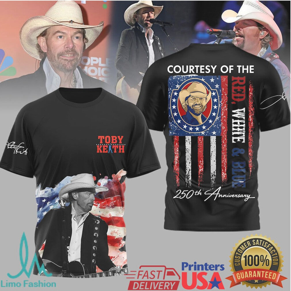 Toby Keith Courtesy of the Red White & Blue 250th Anniversary Tribute T Shirt - Limotees LLC