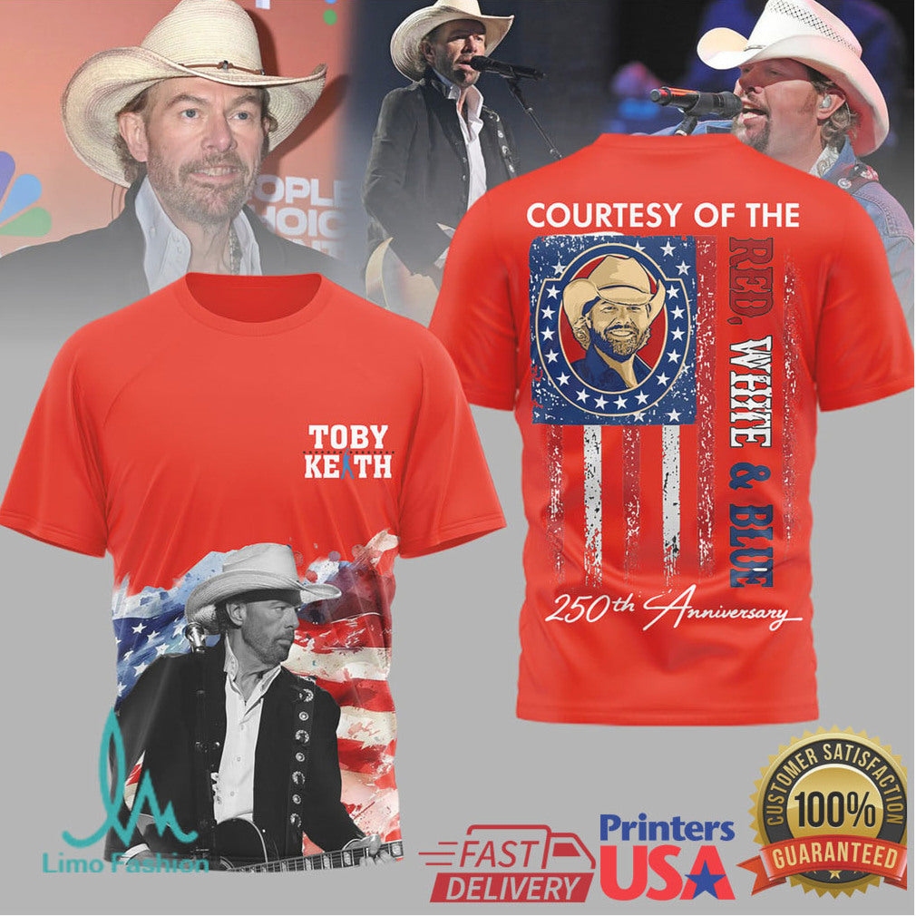 Toby Keith Courtesy of the Red White & Blue 250th Anniversary Tribute T Shirt - Limotees LLC