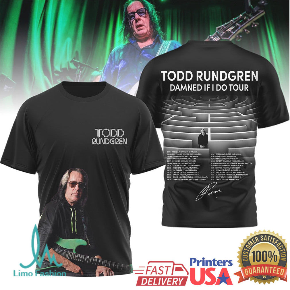 Todd Rundgren Damned If I Do Tour 2026 Concert T Shirt - Limotees LLC