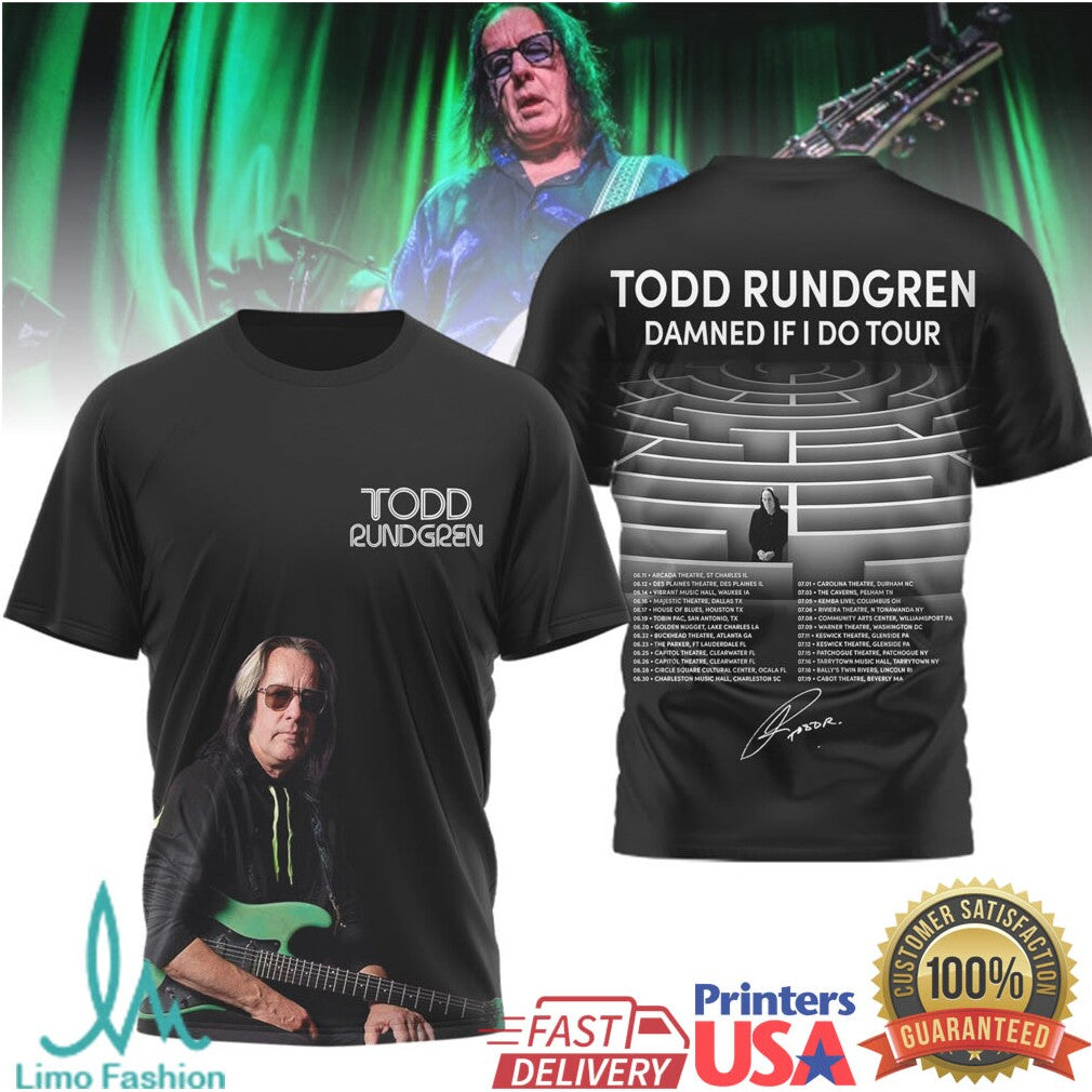 Todd Rundgren Damned If I Do Tour 2026 Concert T Shirt - Limotees LLC