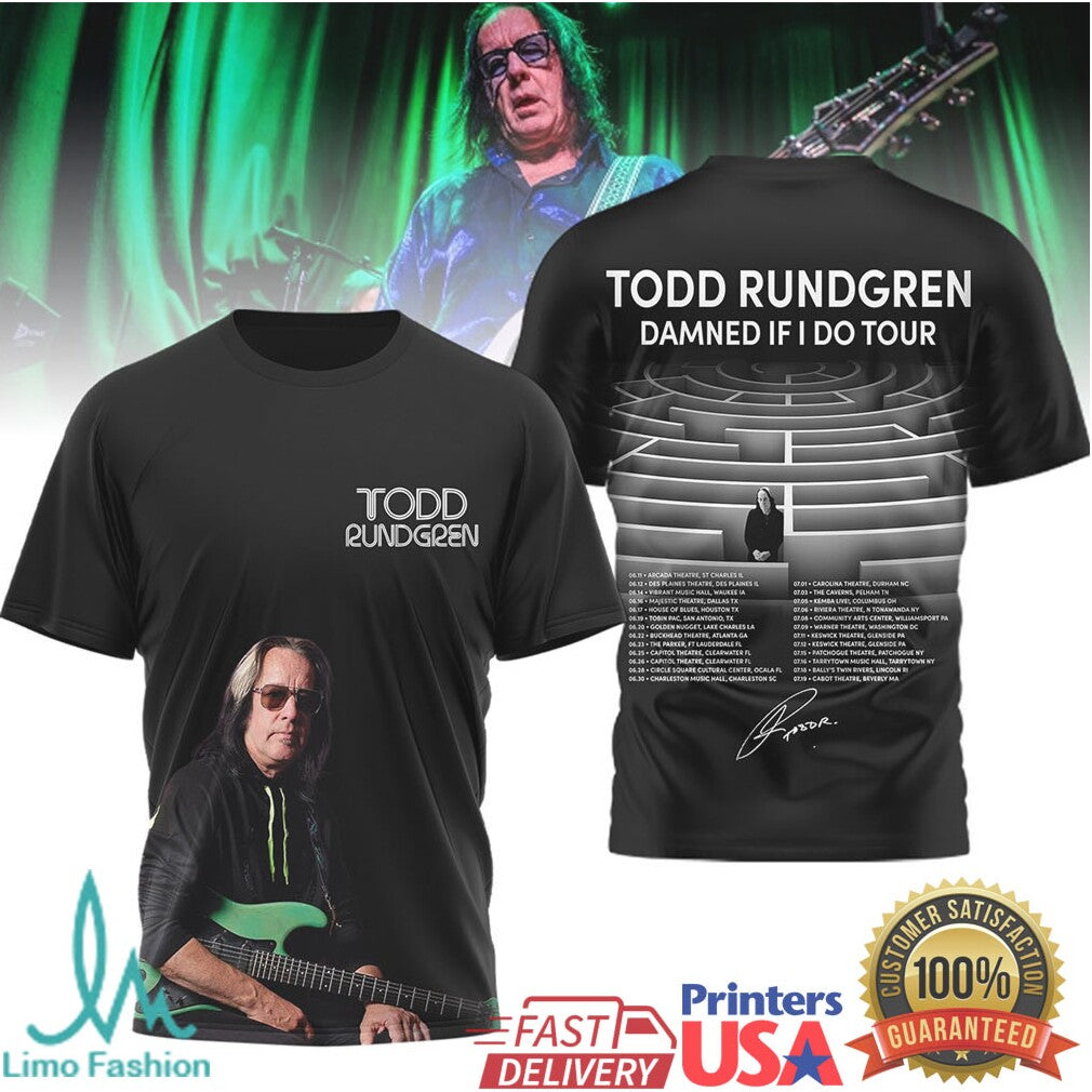 Todd Rundgren Damned If I Do Tour 2026 Concert T Shirt - Limotees LLC