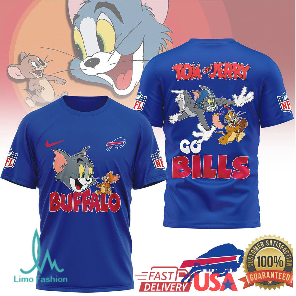 Tom and Jerry Buffalo Bills “Go Bills” NFL Football Shirt - Limotees LLC