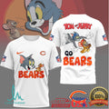 Tom and Jerry Chicago Bears NFL Fan Character T Shirt - Limotees LLC