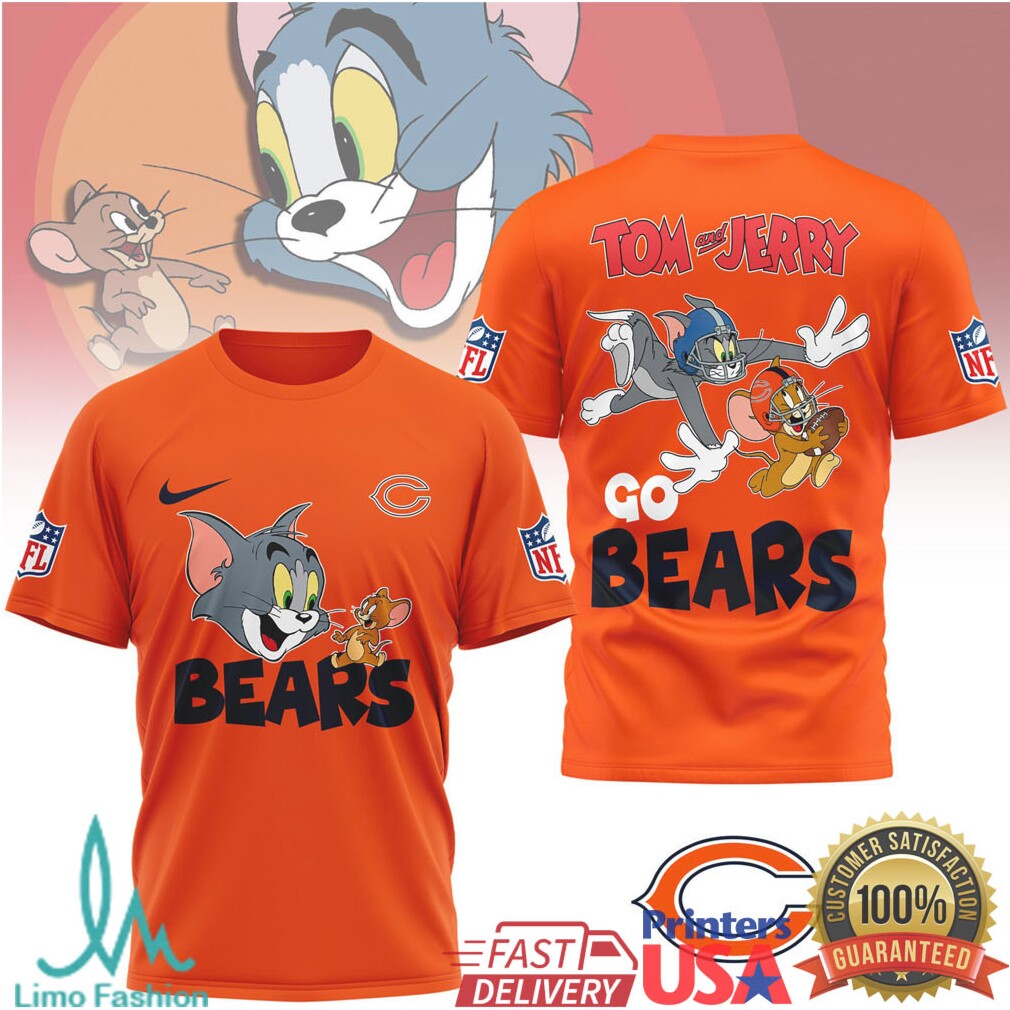 Tom and Jerry Chicago Bears NFL Fan Character T Shirt - Limotees LLC