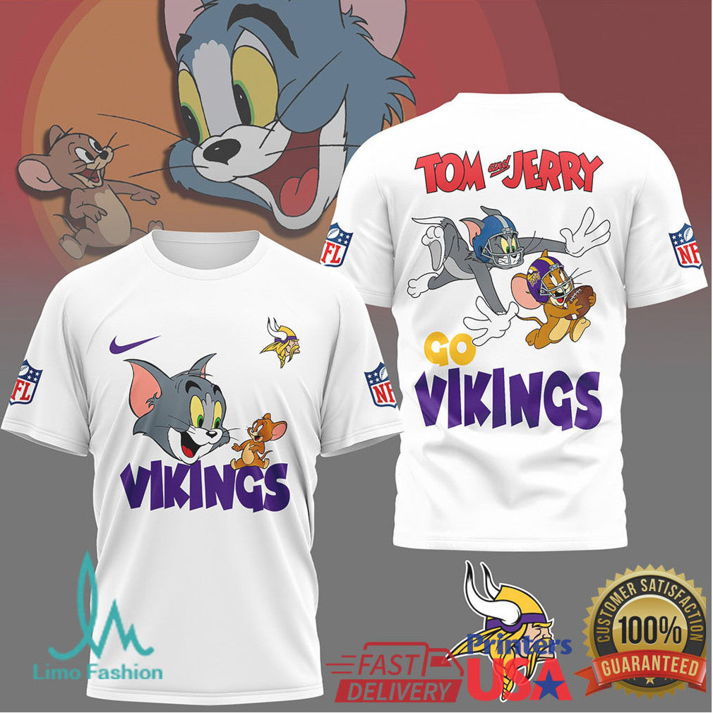 Tom and Jerry Minnesota Vikings NFL “Go Vikings” Shirt - Limotees LLC