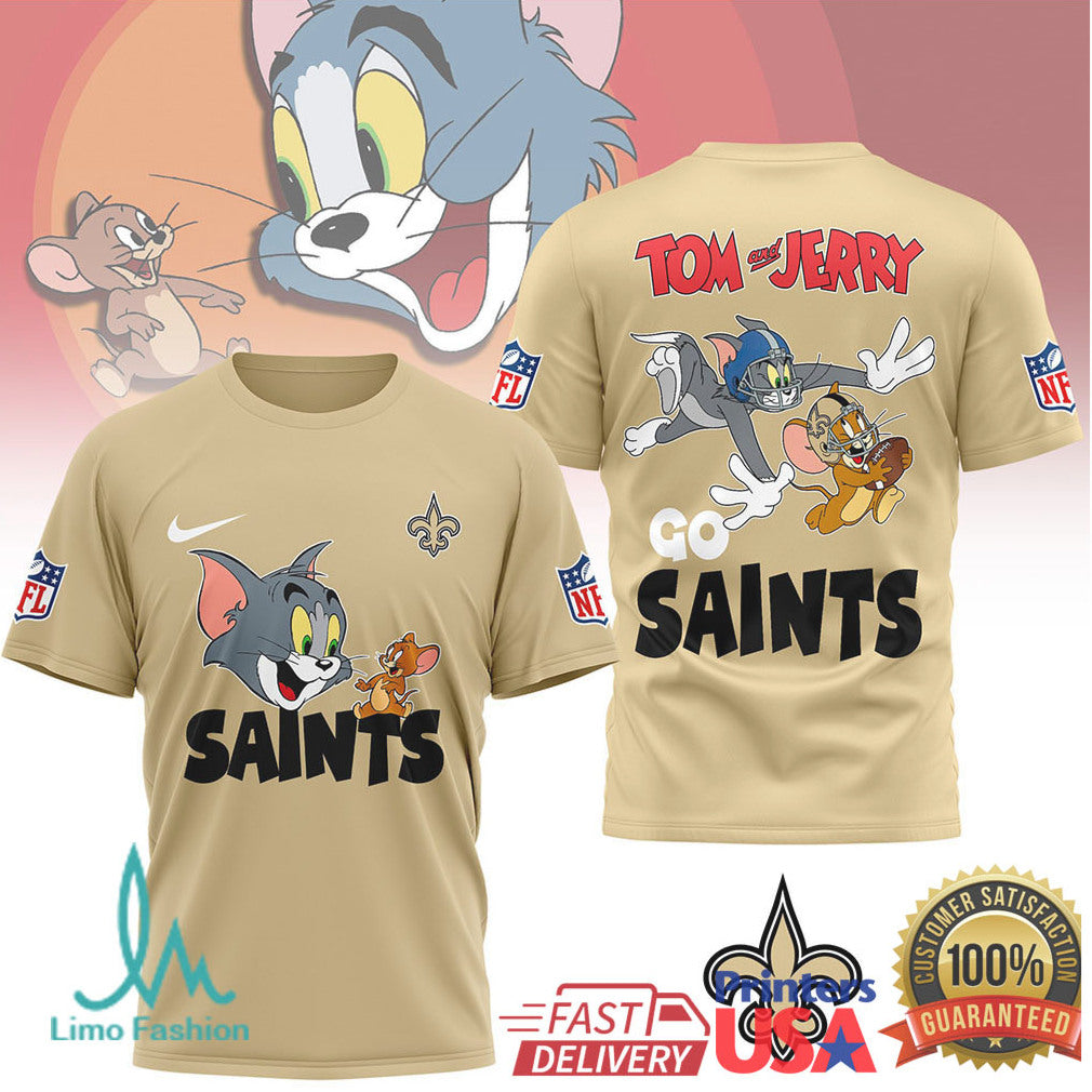 Tom and Jerry New Orleans Saints NFL Graphic Sportswear - Limotees LLC