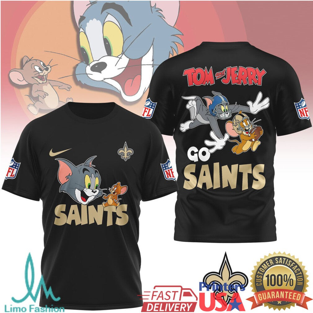 Tom and Jerry New Orleans Saints NFL Graphic Sportswear - Limotees LLC