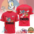 Tom and Jerry x Kansas City Chiefs NFL Super Bowl Fan T Shirt - Limotees LLC