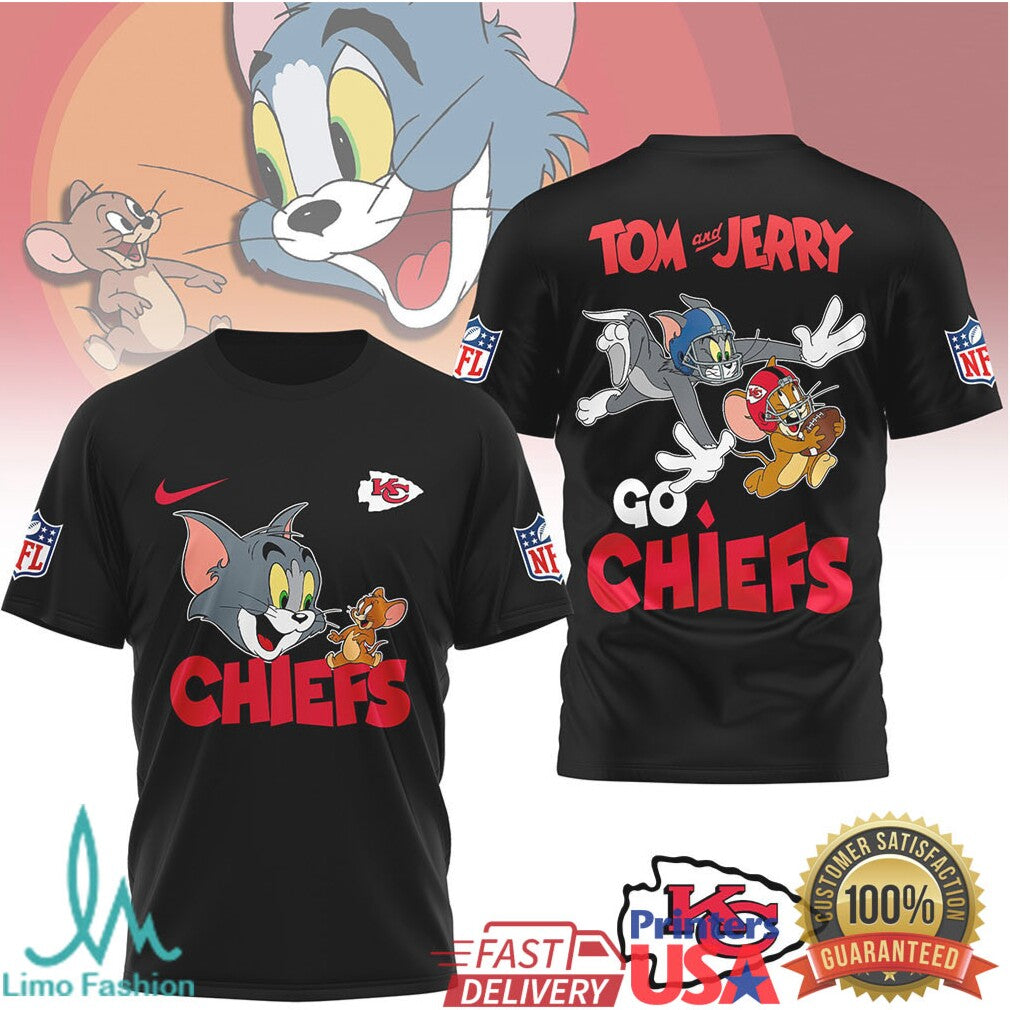 Tom and Jerry x Kansas City Chiefs NFL Super Bowl Fan T Shirt - Limotees LLC
