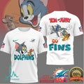 Tom and Jerry x Miami Dolphins NFL “Go Fins” Sports Apparel - Limotees LLC