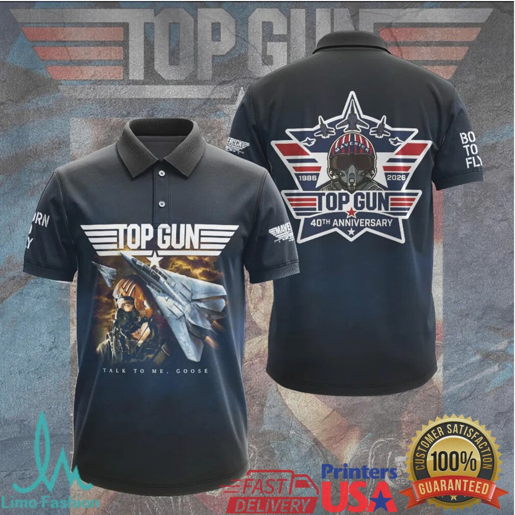 Top Gun 40th Anniversary 1986 2026 “Talk To Me Goose” Maverick F 14 Tomcat T Shirt - Limotees LLC