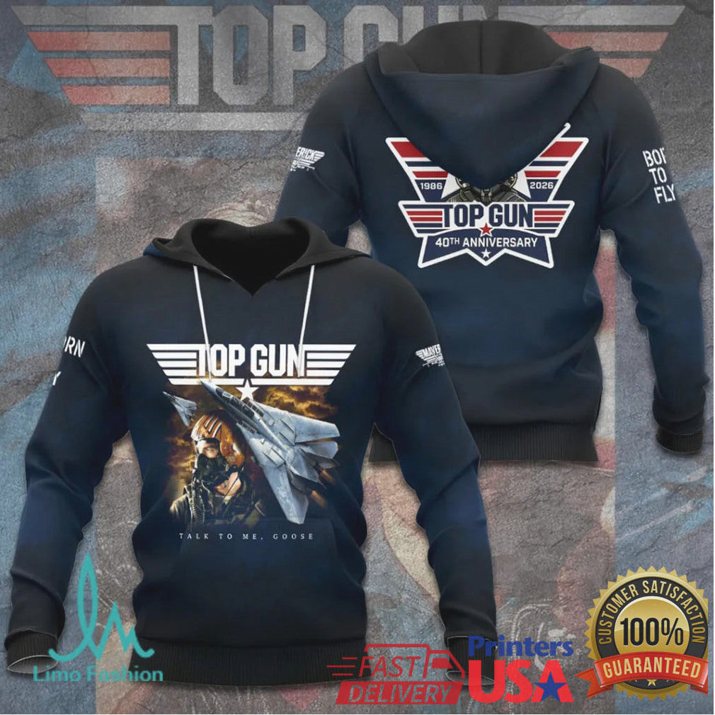 Top Gun 40th Anniversary 1986 2026 “Talk To Me Goose” Maverick F 14 Tomcat T Shirt - Limotees LLC