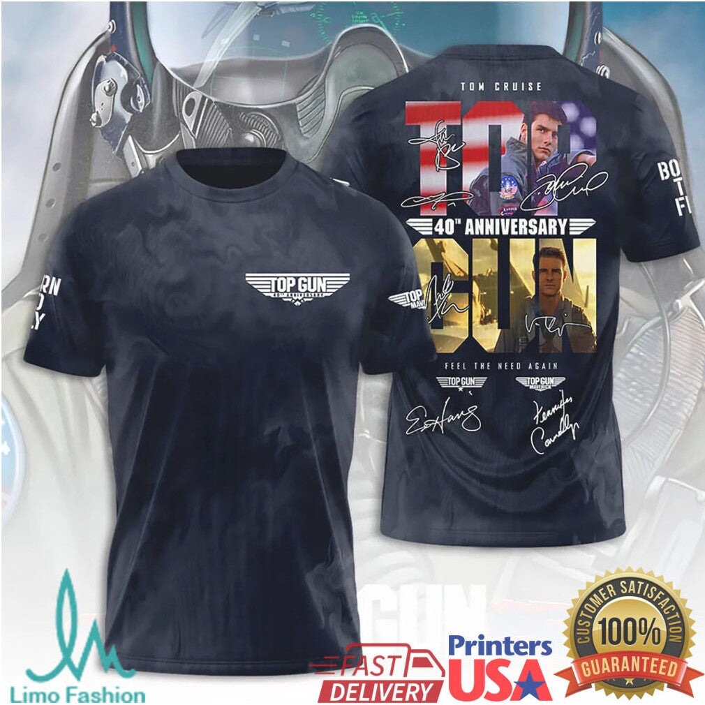 Top Gun 40th Anniversary Maverick Signature Series 3D Graphic T Shirt - Limotees LLC