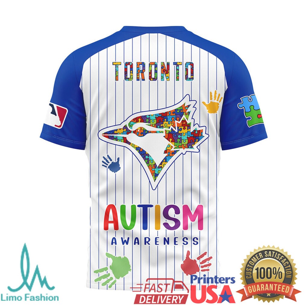 Toronto Blue Jays Autism Awareness Colorful Puzzle Baseball T Shirt