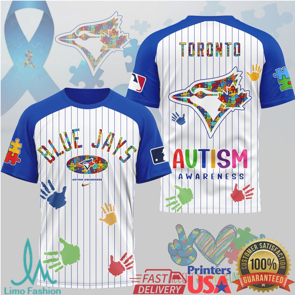 Toronto Blue Jays Autism Awareness Colorful Puzzle Baseball T Shirt