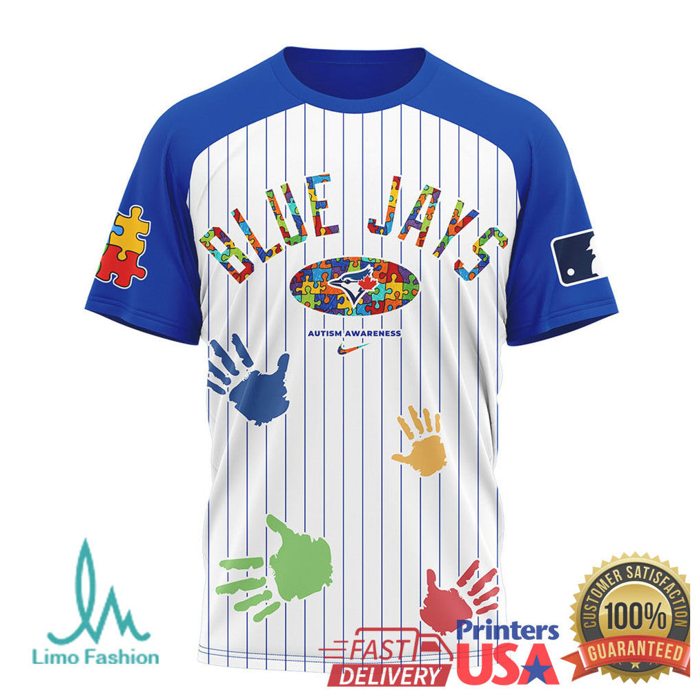 Toronto Blue Jays Autism Awareness Colorful Puzzle Baseball T Shirt