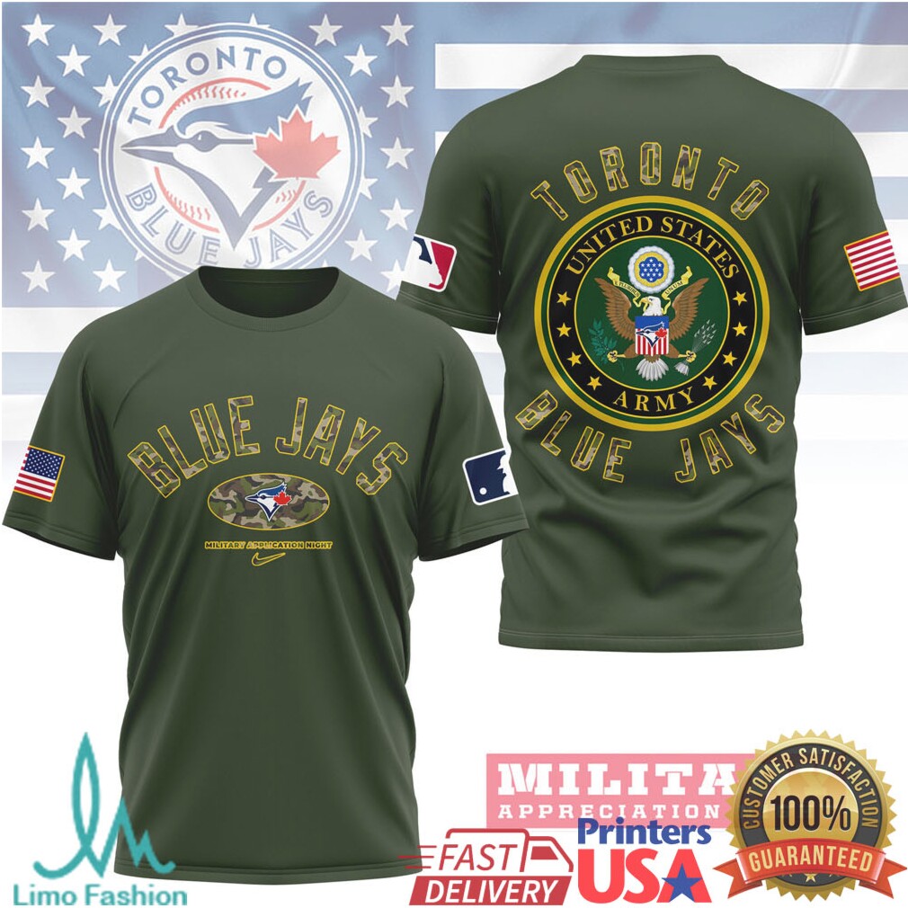 Toronto Blue Jays U.S. Army Military Appreciation Night Olive T Shirt - Limotees LLC