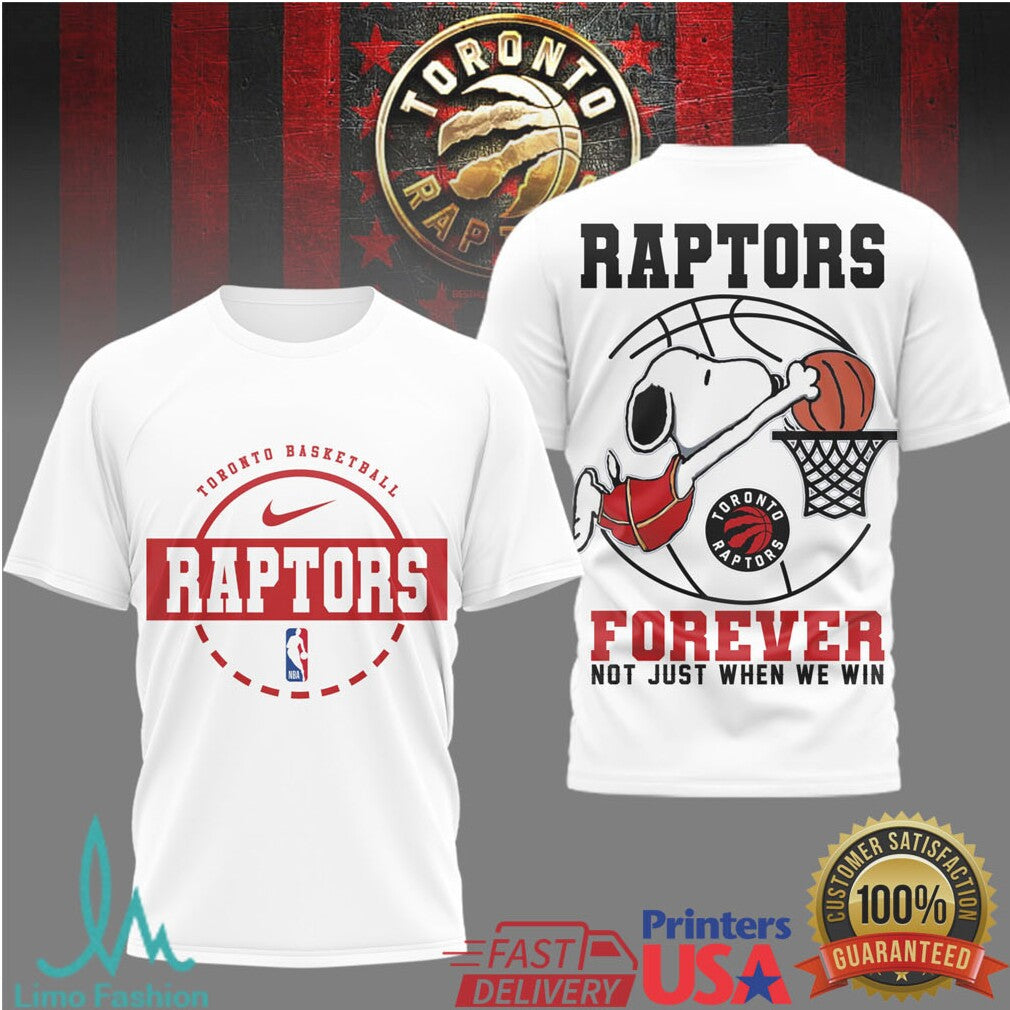 Toronto Raptors Snoopy Basketball Forever Loyalty Graphic T Shirt - Limotees LLC