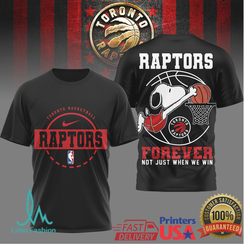 Toronto Raptors Snoopy Basketball Forever Loyalty Graphic T Shirt - Limotees LLC